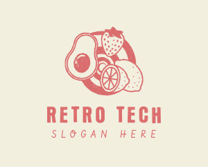 Retro Fruit Juice logo design