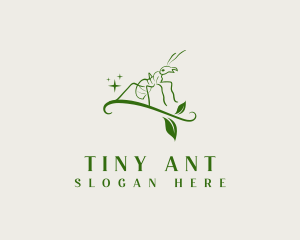 Insect Ant Leaf logo design