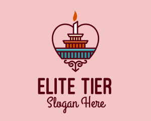 Tier - Anniversary Cake Heart Candle logo design