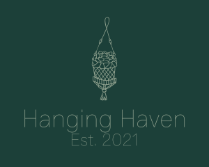 Hanging Macrame Plant Basket logo design