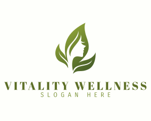 Woman Leaf Wellness logo design