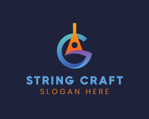 String - Letter G Guitar Band logo design