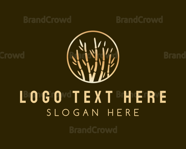 Metallic Golden Bamboo Logo