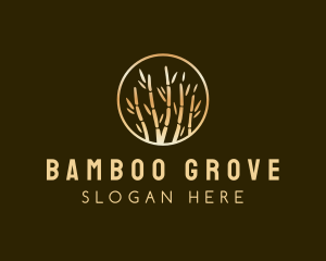 Bamboo - Metallic Golden Bamboo logo design