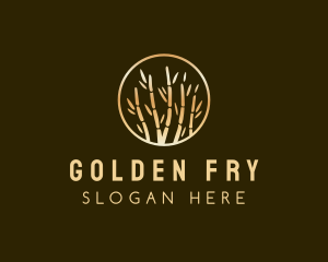 Metallic Golden Bamboo logo design