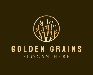 Metallic Golden Bamboo logo design