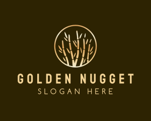 Metallic Golden Bamboo logo design