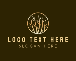 Metallic Golden Bamboo Logo