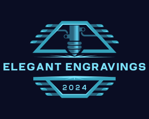 Mechanical Engrave Laser logo design