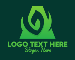 Business Solutions - Green Leaf Flame logo design