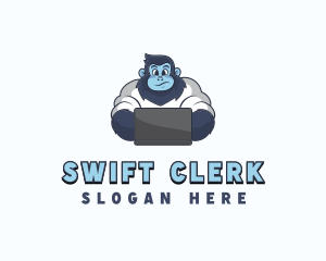 Clerk - Gorilla Laptop Employee logo design