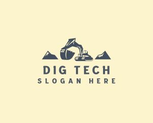 Mountain Digging Excavator logo design