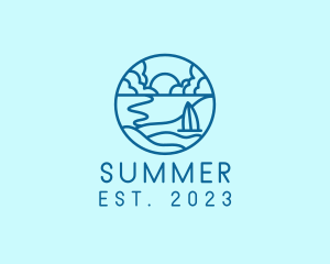 Summer Beach Coast logo design