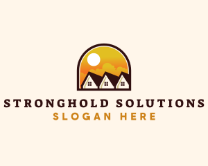 Subdivision Arch Roofing Realty logo design