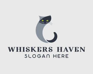 Whiskers - Pet Cat Letter C logo design