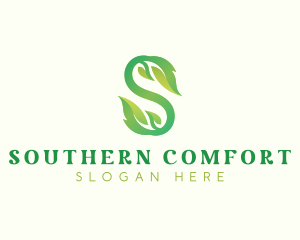 Organic Fresh Leaf Letter S logo design