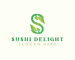 Organic Fresh Leaf Letter S logo design