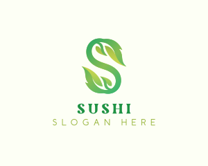 Organic Fresh Leaf Letter S logo design