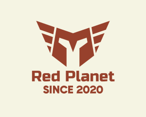 Red Gladiator Helmet logo design