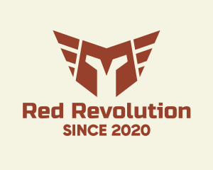 Red Gladiator Helmet logo design