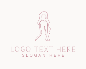 Waxing - Sexy Naked Woman logo design