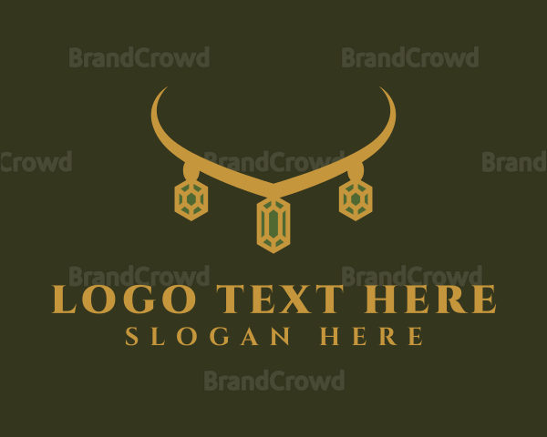 Golden Crystal Necklace Logo