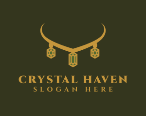 Golden Crystal Necklace logo design