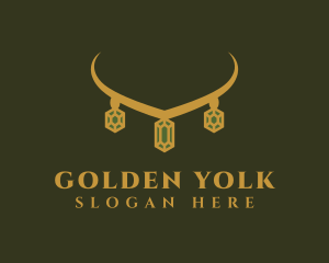 Golden Crystal Necklace logo design