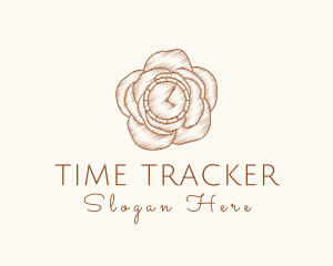 Elegant Rose Clock logo design