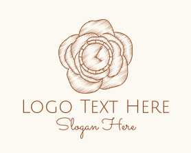 Vintage - Vintage Rose Clock logo design