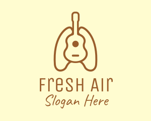 Brown Guitar Lungs logo design