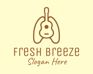 Brown Guitar Lungs logo design