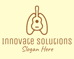 Respiratory System - Brown Guitar Lungs logo design