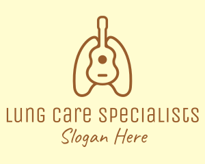 Brown Guitar Lungs logo design