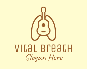 Brown Guitar Lungs logo design