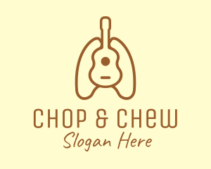 Healthcare - Brown Guitar Lungs logo design