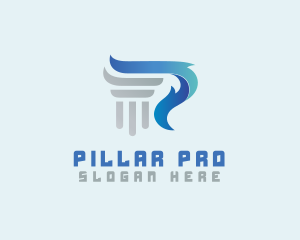 Pillar - Olympic Flame Pillar logo design