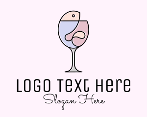 White Wine - Seafood Wine Restaurant logo design