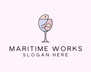 Seafood Wine Restaurant logo design