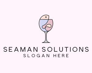 Seafood Wine Restaurant logo design