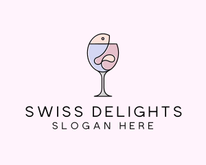 Seafood Wine Restaurant logo design