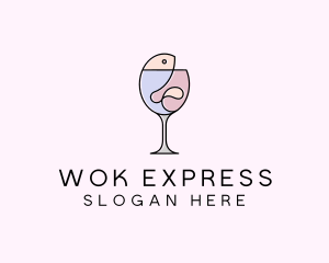 Seafood Wine Restaurant logo design