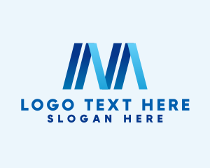 Financial - Blue Gradient Letter M logo design