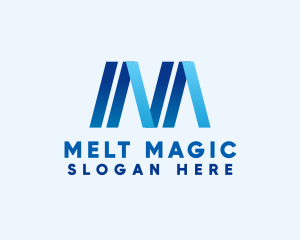 Blue Gradient Letter M logo design