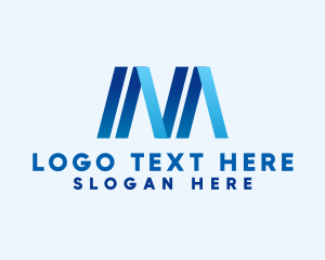 Land Developer - Blue Gradient Letter M logo design