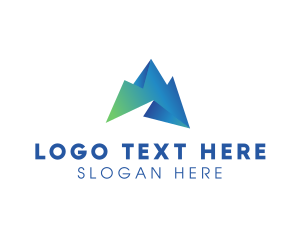 Mobile App - 3D Mountain Tops logo design