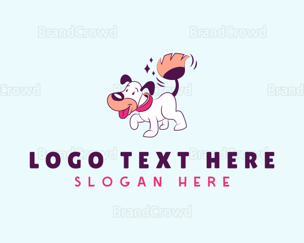Dog Broom Cleaning Logo