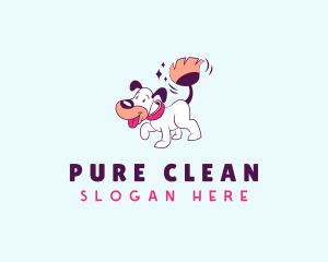 Dog Broom Cleaning logo design