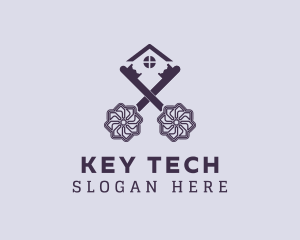 Vintage Key House logo design