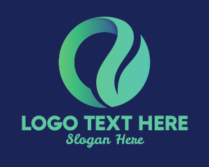 Herbal - Green Leaf Circle logo design